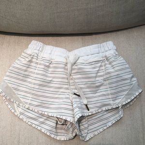 Cream stripped Lululemon Hotty Hot Short